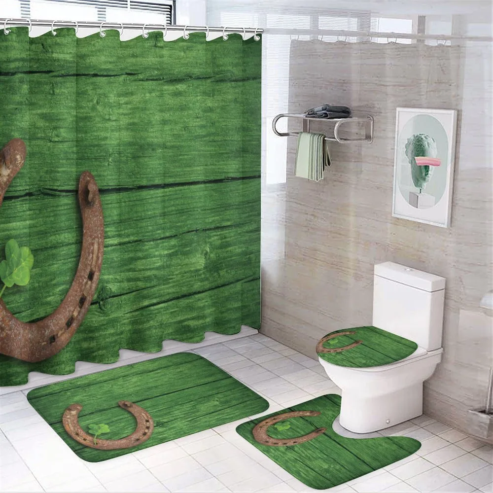 Rusty Horseshoe Shamrock — 4-Piece Bathroom Set preview