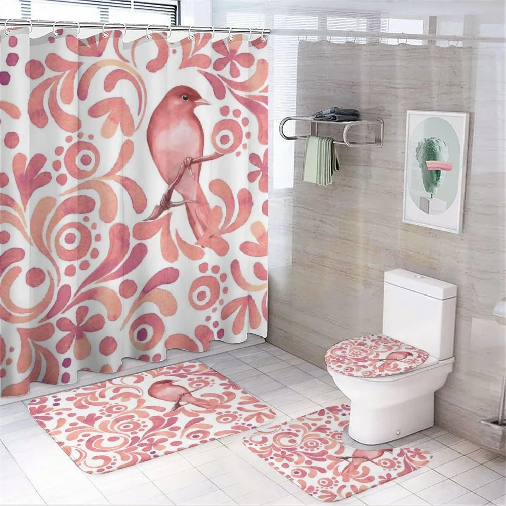 Salmon Colored Pattern — 4-Piece Bathroom Set preview