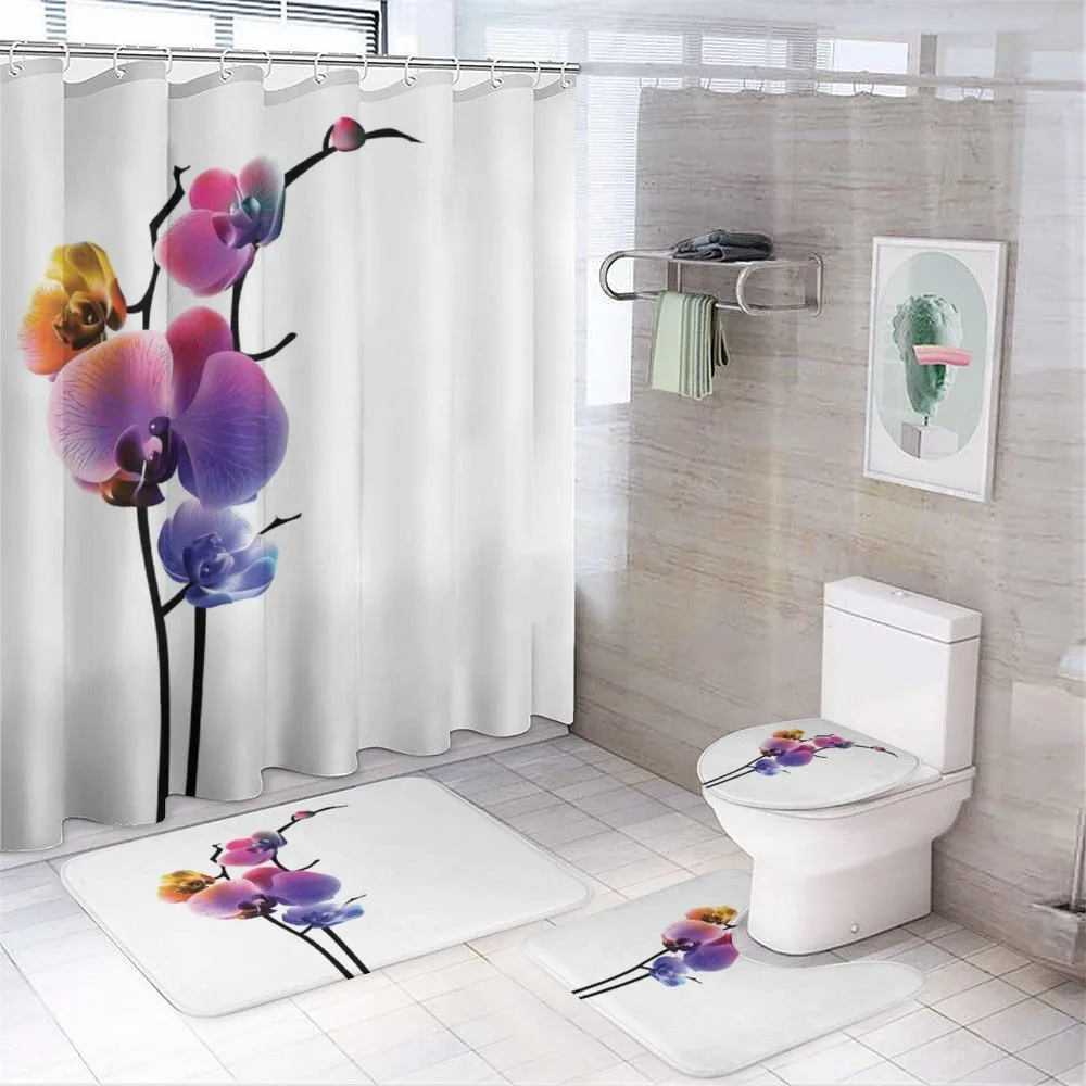 Vibrant Flowering Plant 4-Piece Bathroom Set product video