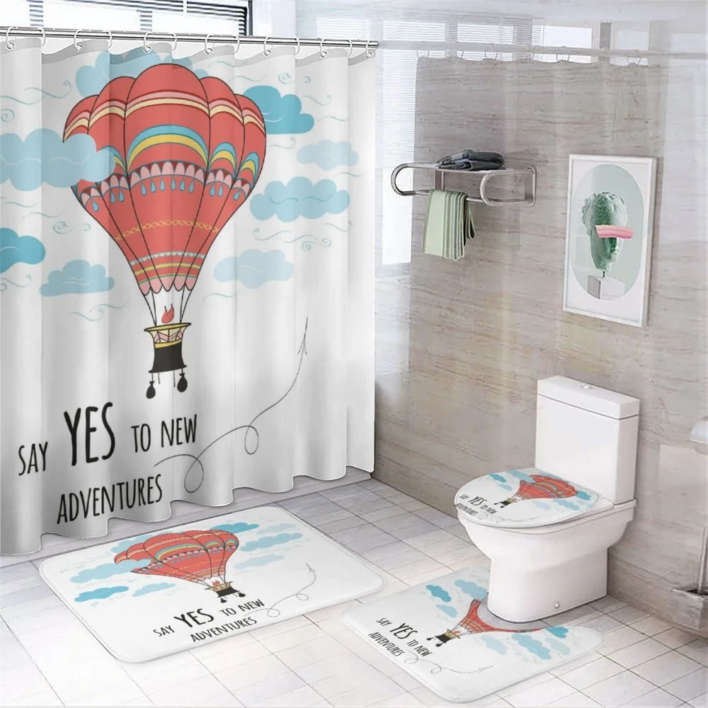 Words Hot Air Balloon — 4-Piece Bathroom Set preview