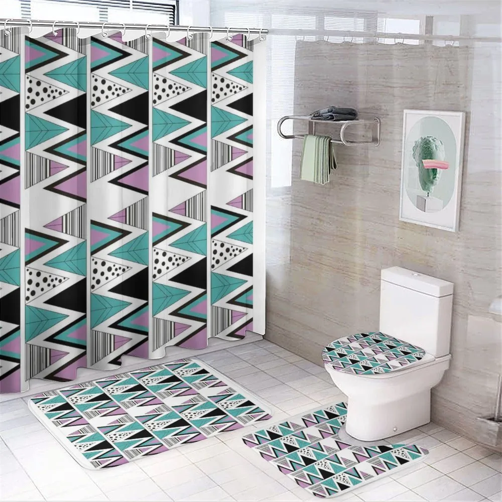 80s Memphis Zigzag — 4-Piece Bathroom Set preview