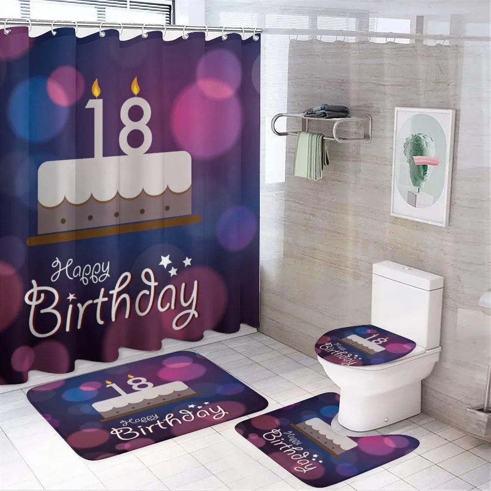 Cartoon Birthday Cake — 4-Piece Bathroom Set preview