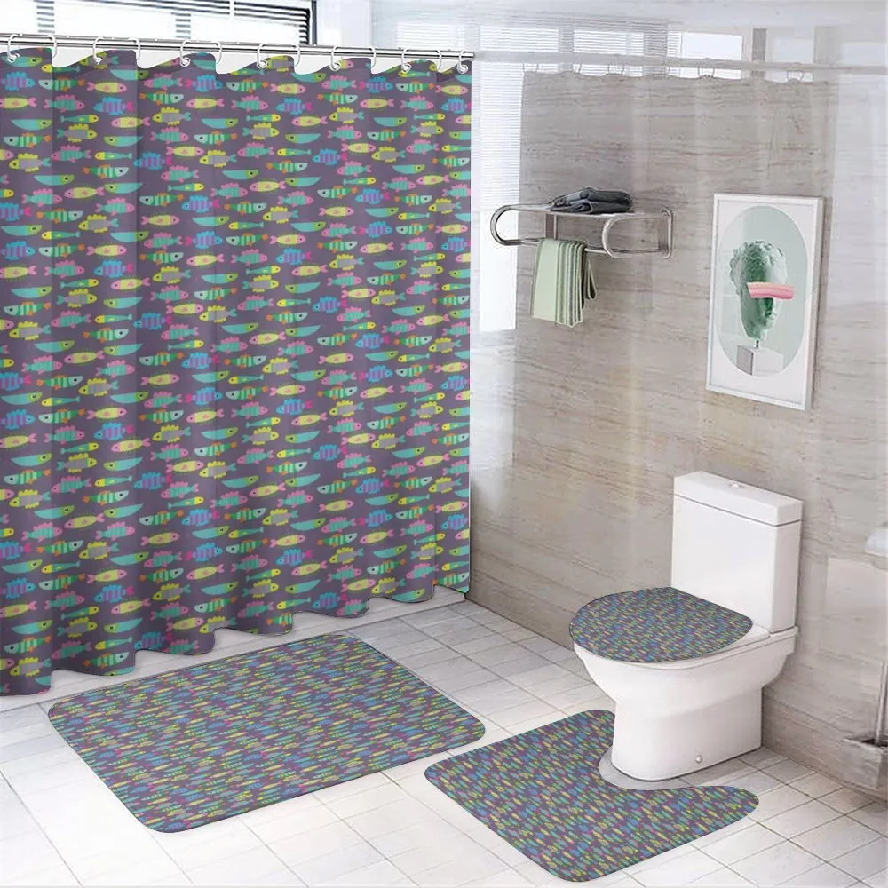 Cartoon Fauna of the Ocean — 4-Piece Bathroom Set preview