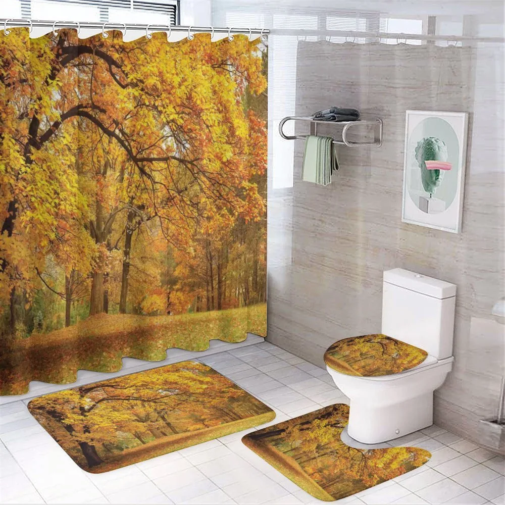 Fall Pale Maple Trees — 4-Piece Bathroom Set preview