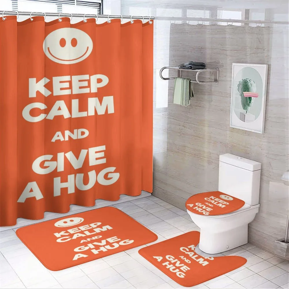 Keep Calm and Give a Hug Smile — 4-Piece Bathroom Set preview