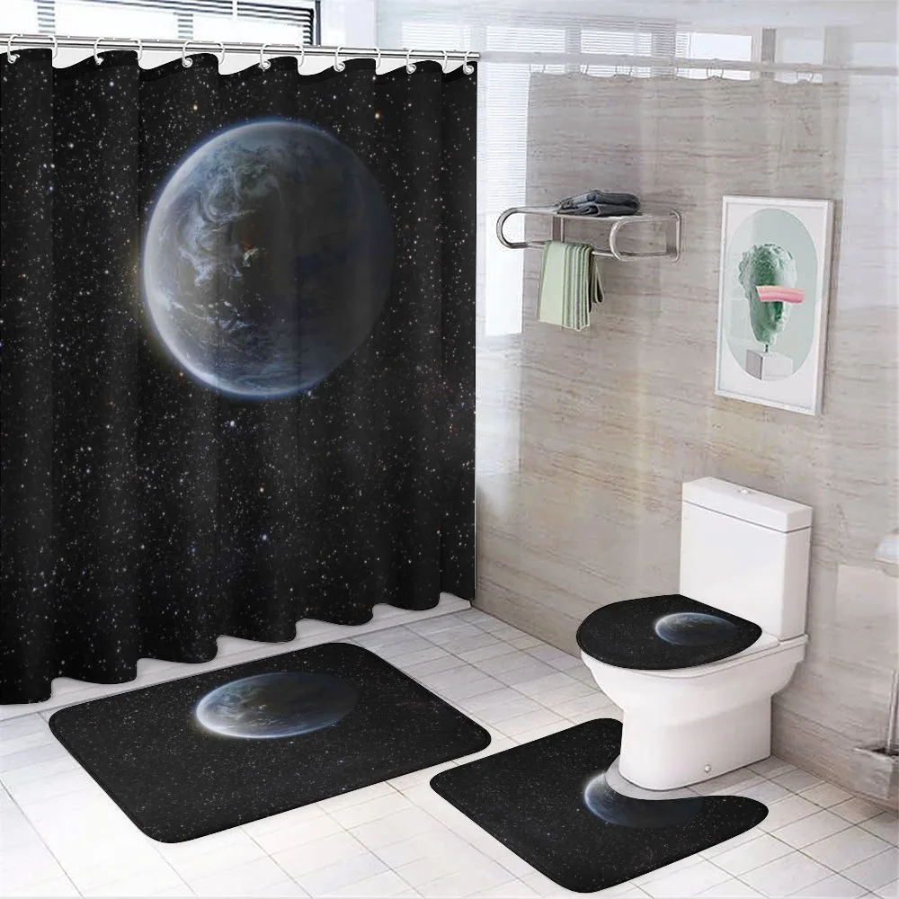 Moon Planet Earth Cosmos — 4-Piece Bathroom Set preview