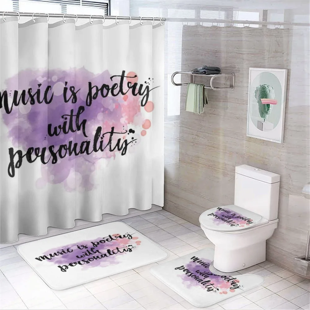 Music is a Poetry Slogan — 4-Piece Bathroom Set preview