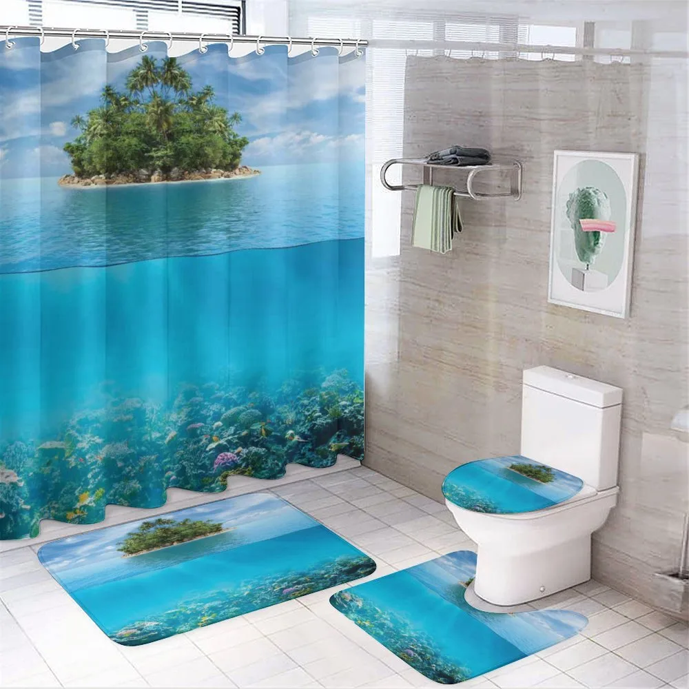 Small Island in Ocean — 4-Piece Bathroom Set preview