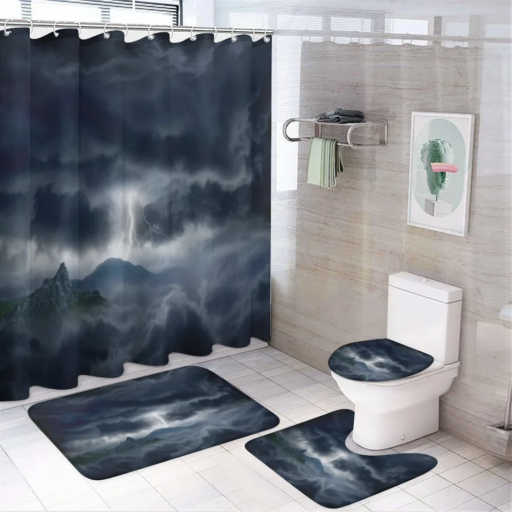 Stromy Sky over Mountains — 4-Piece Bathroom Set preview