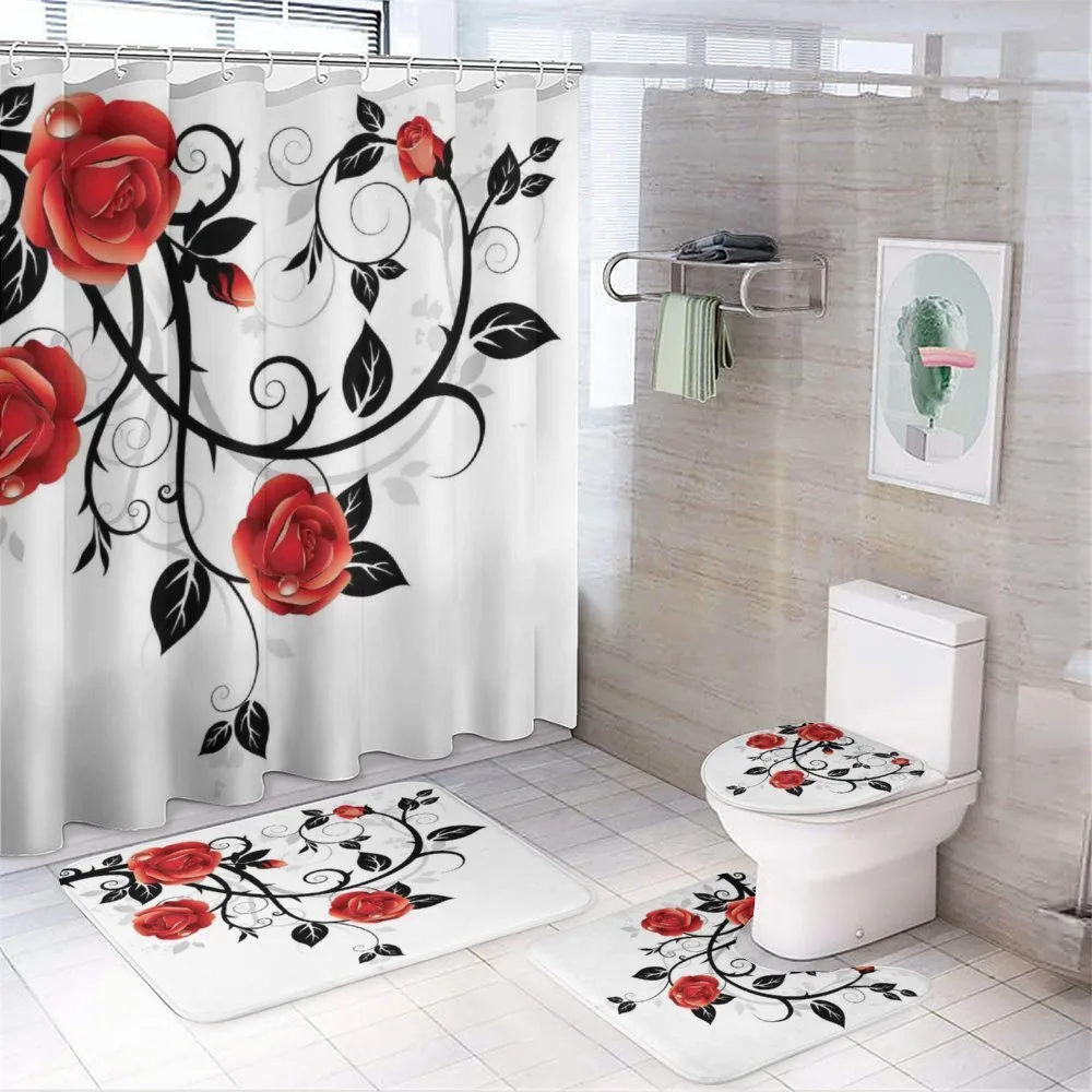 Swirling Roses Garden — 4-Piece Bathroom Set preview