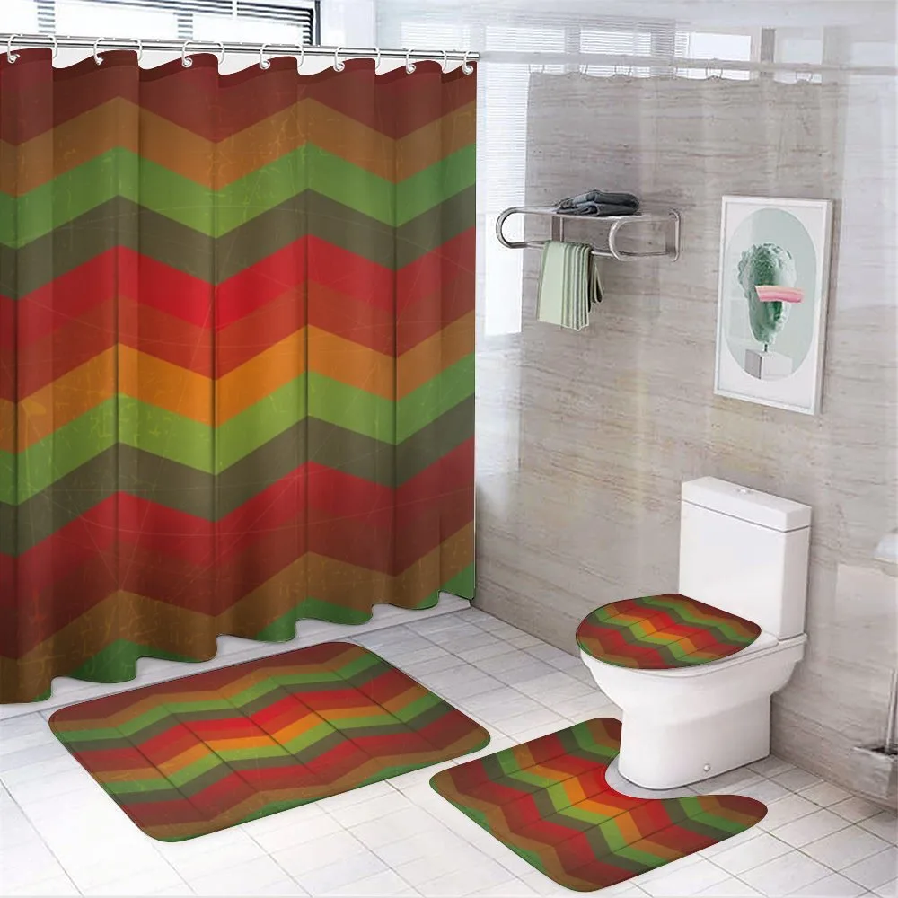 Abstract Zigzag Striped — 4-Piece Bathroom Set preview