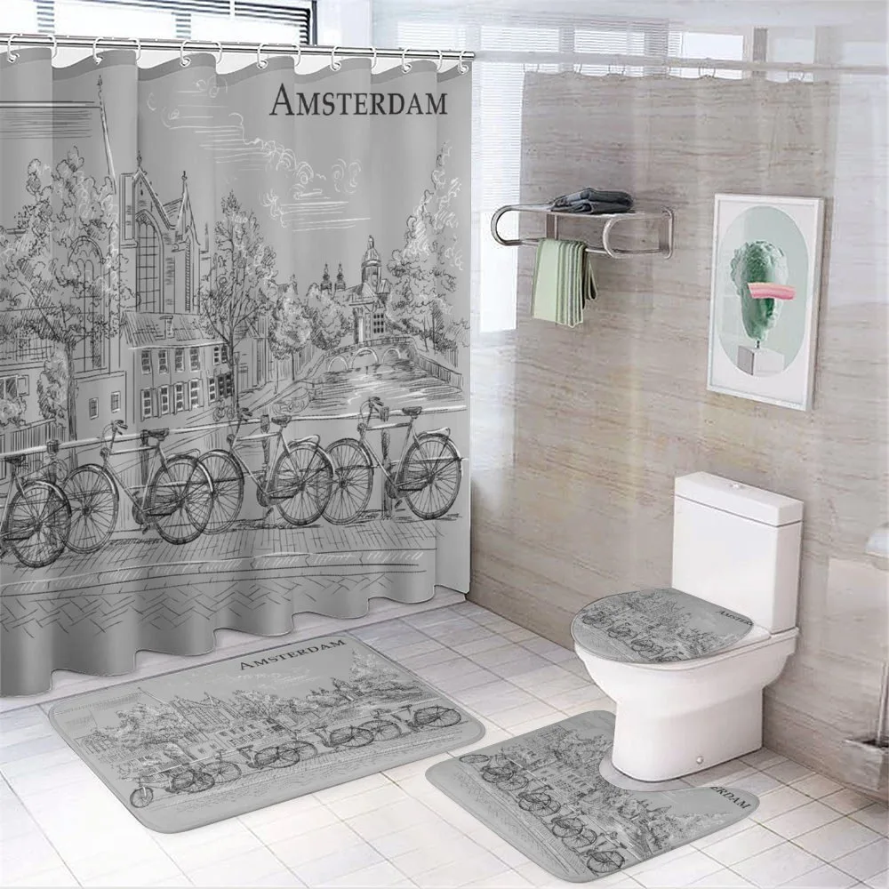 Bicycles by the Canal — 4-Piece Bathroom Set preview