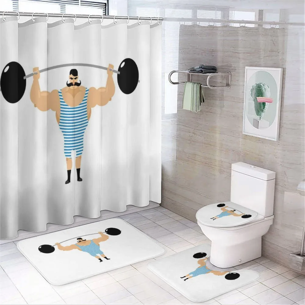 Bodybuilder Weightlift — 4-Piece Bathroom Set preview