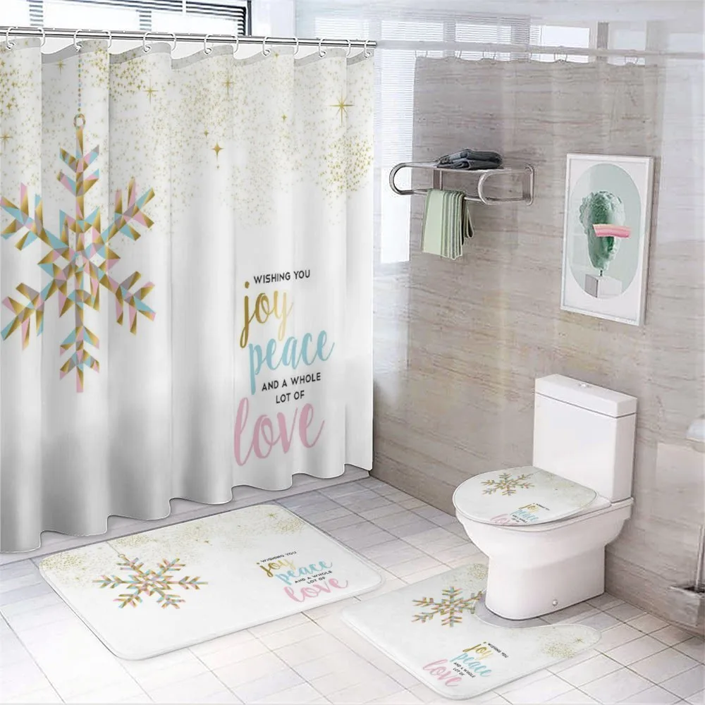 Christmas Snowflake Love — 4-Piece Bathroom Set preview