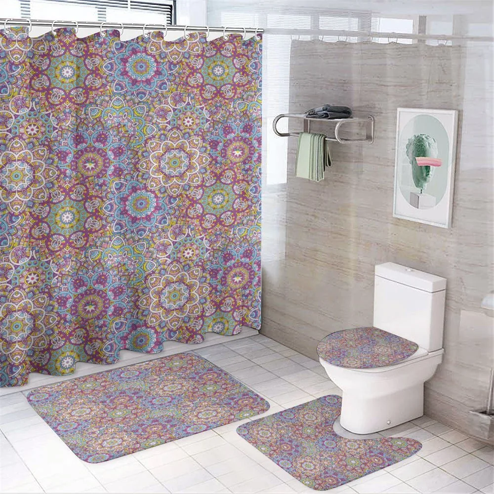 Colorful Mandala Paisley — 4-Piece Bathroom Set preview