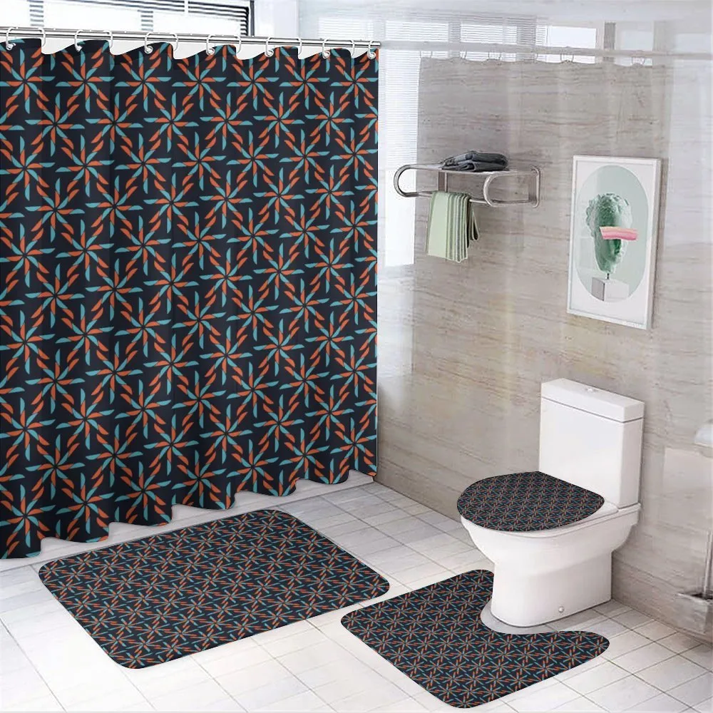 Dark Toned Pinwheel — 4-Piece Bathroom Set preview