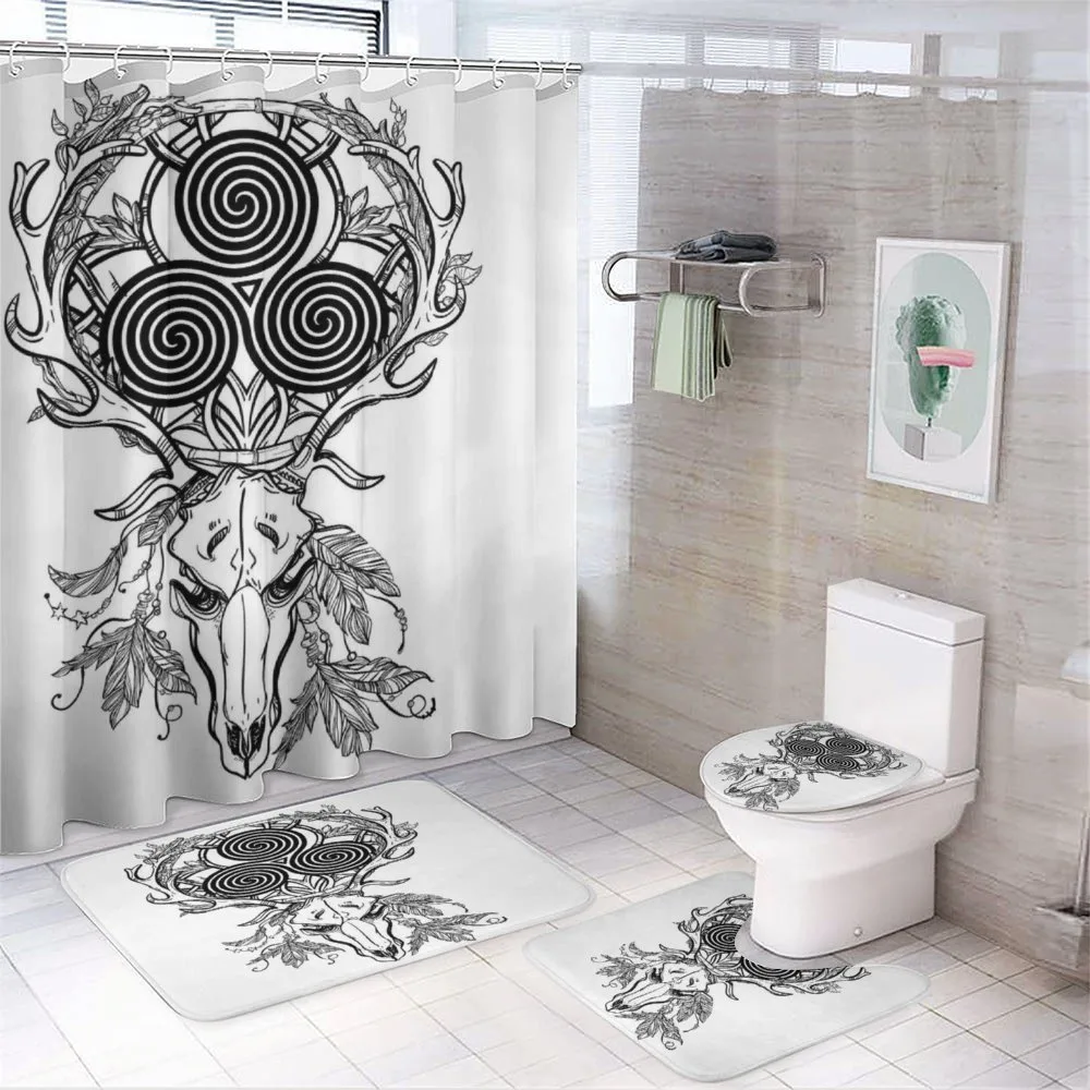 Deer Skull Feather Boho — 4-Piece Bathroom Set preview