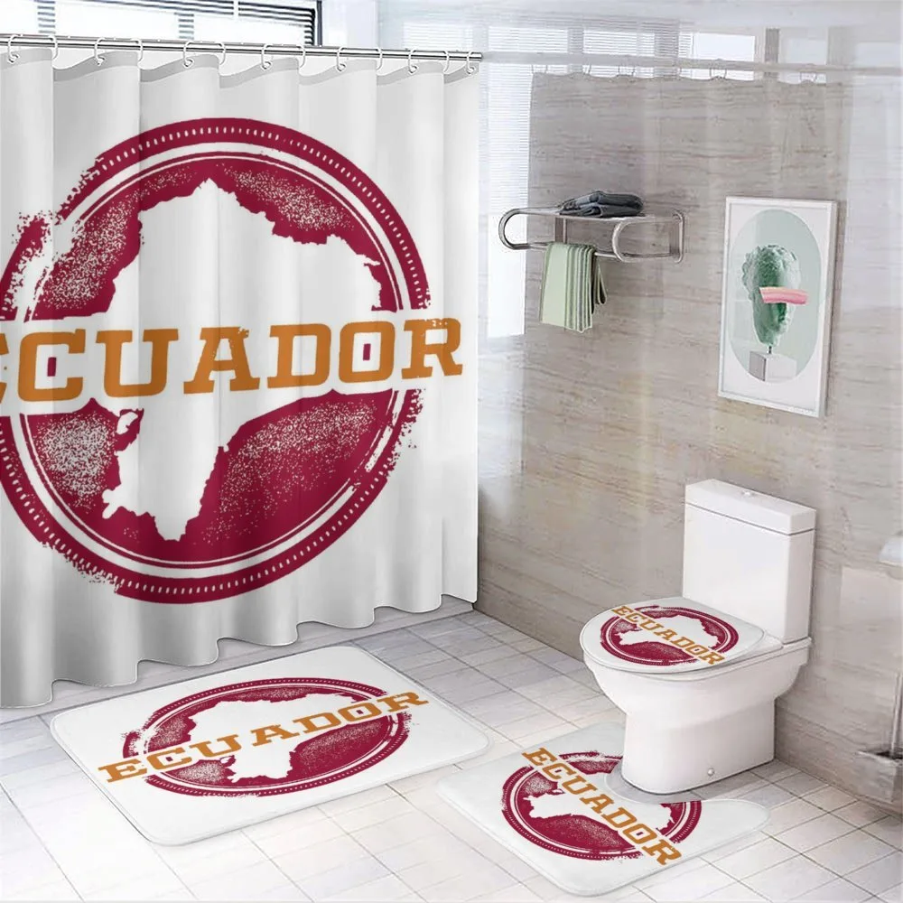 Grungy Travel Stamp Country — 4-Piece Bathroom Set preview