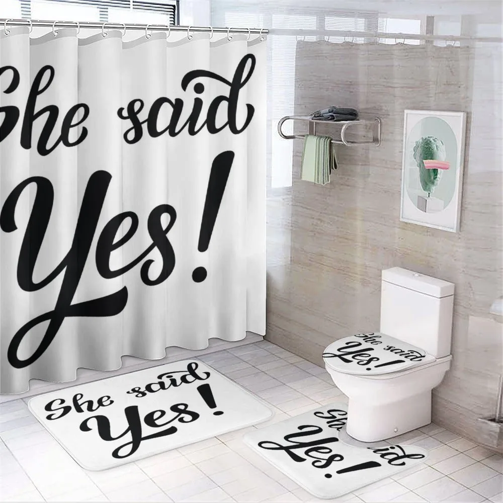 She Said Yes Words — 4-Piece Bathroom Set preview