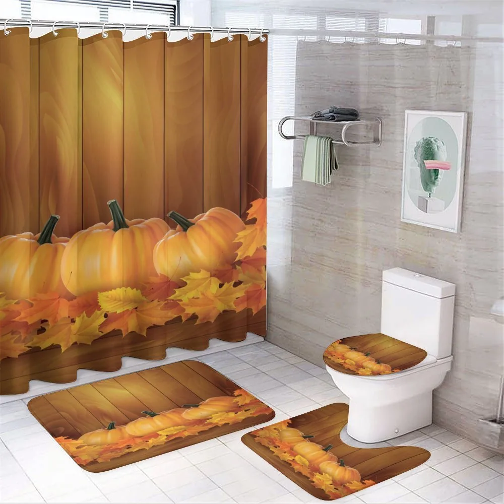 Squash Pumpkins Wood — 4-Piece Bathroom Set preview