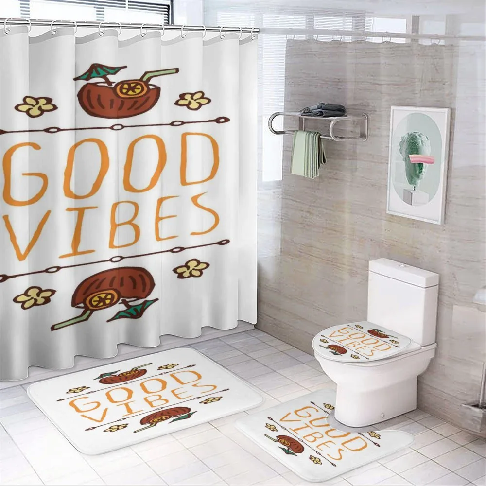 Cocktail and Flowers — 4-Piece Bathroom Set preview