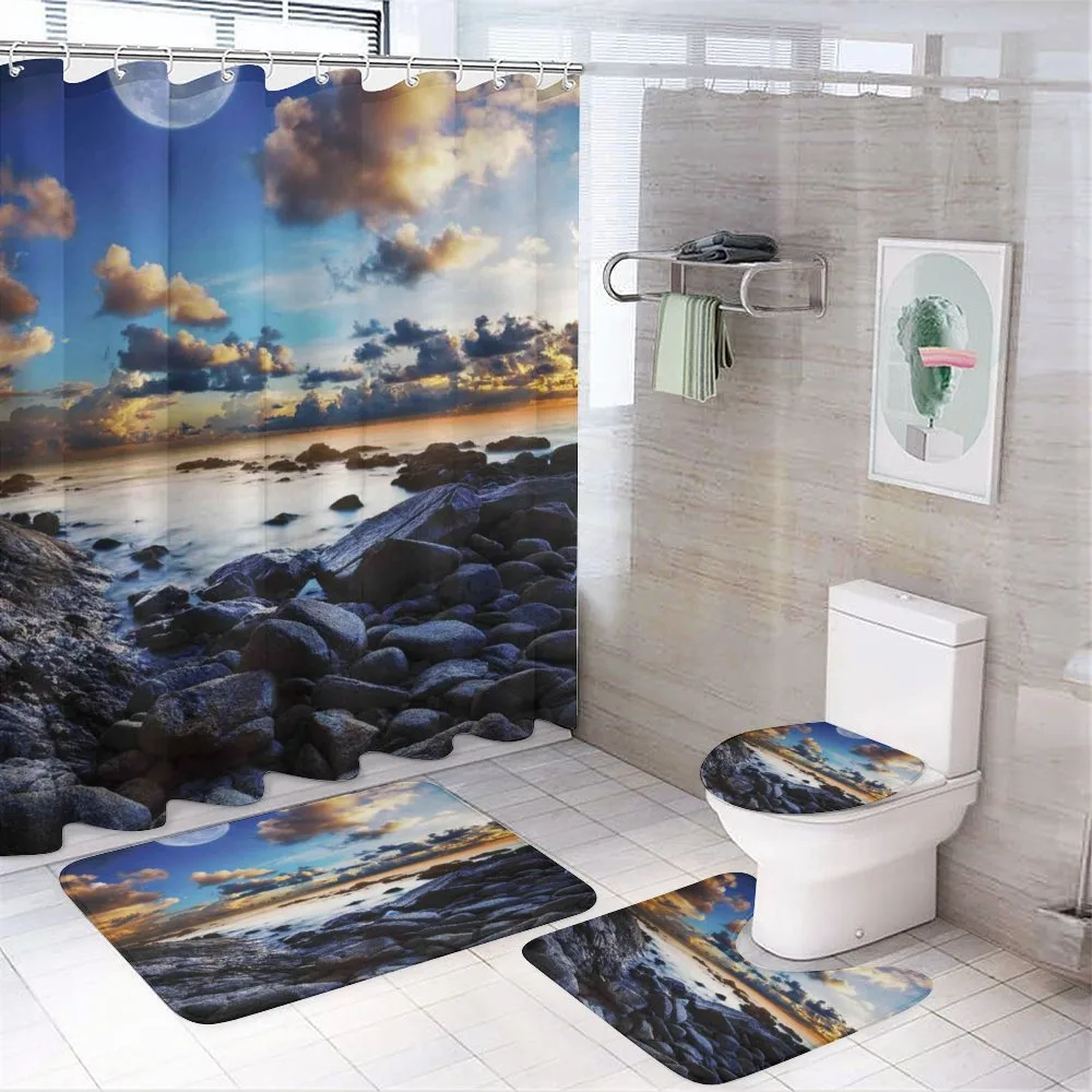 Full Moon Dark Clouds — 4-Piece Bathroom Set preview