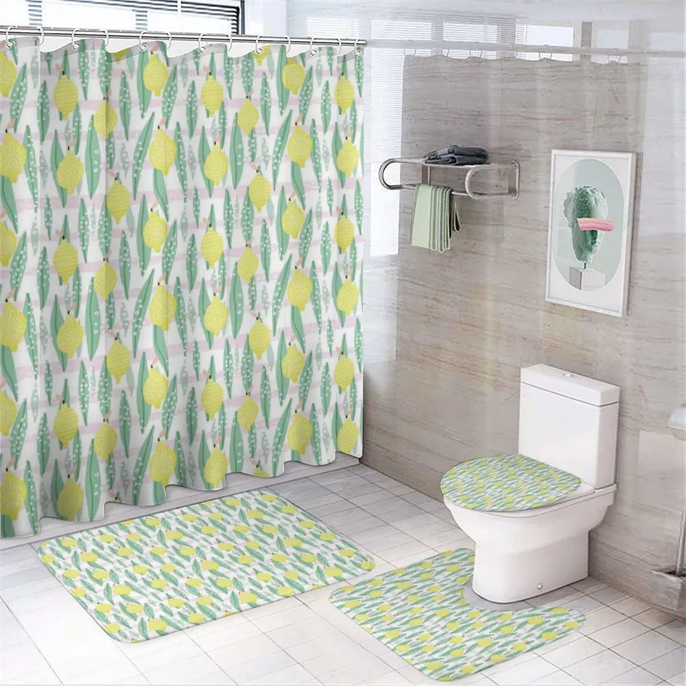 Lemon Leaves — 4-Piece Bathroom Set preview