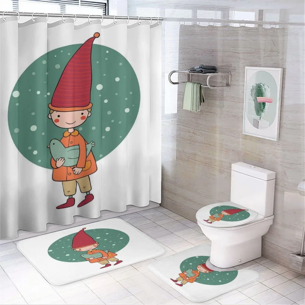 Little Boy Holding a Bird — 4-Piece Bathroom Set preview