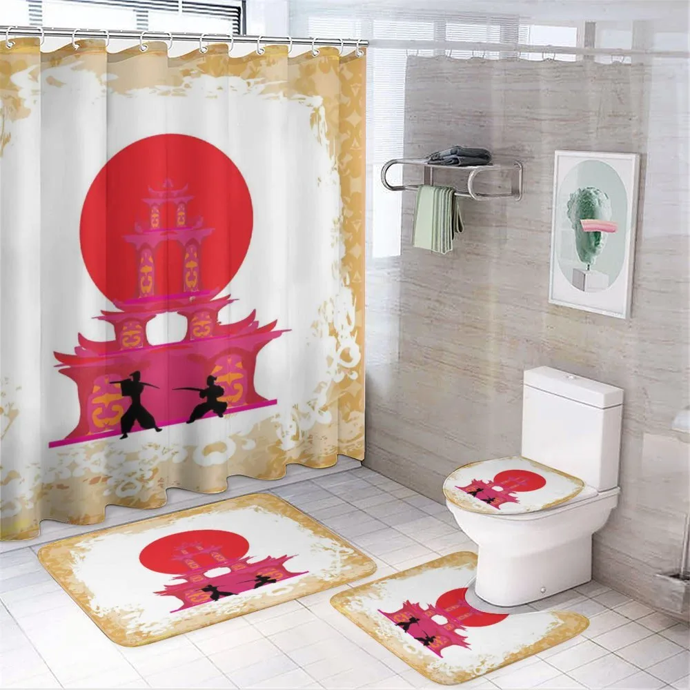 Medieval Landscape Sunset — 4-Piece Bathroom Set preview