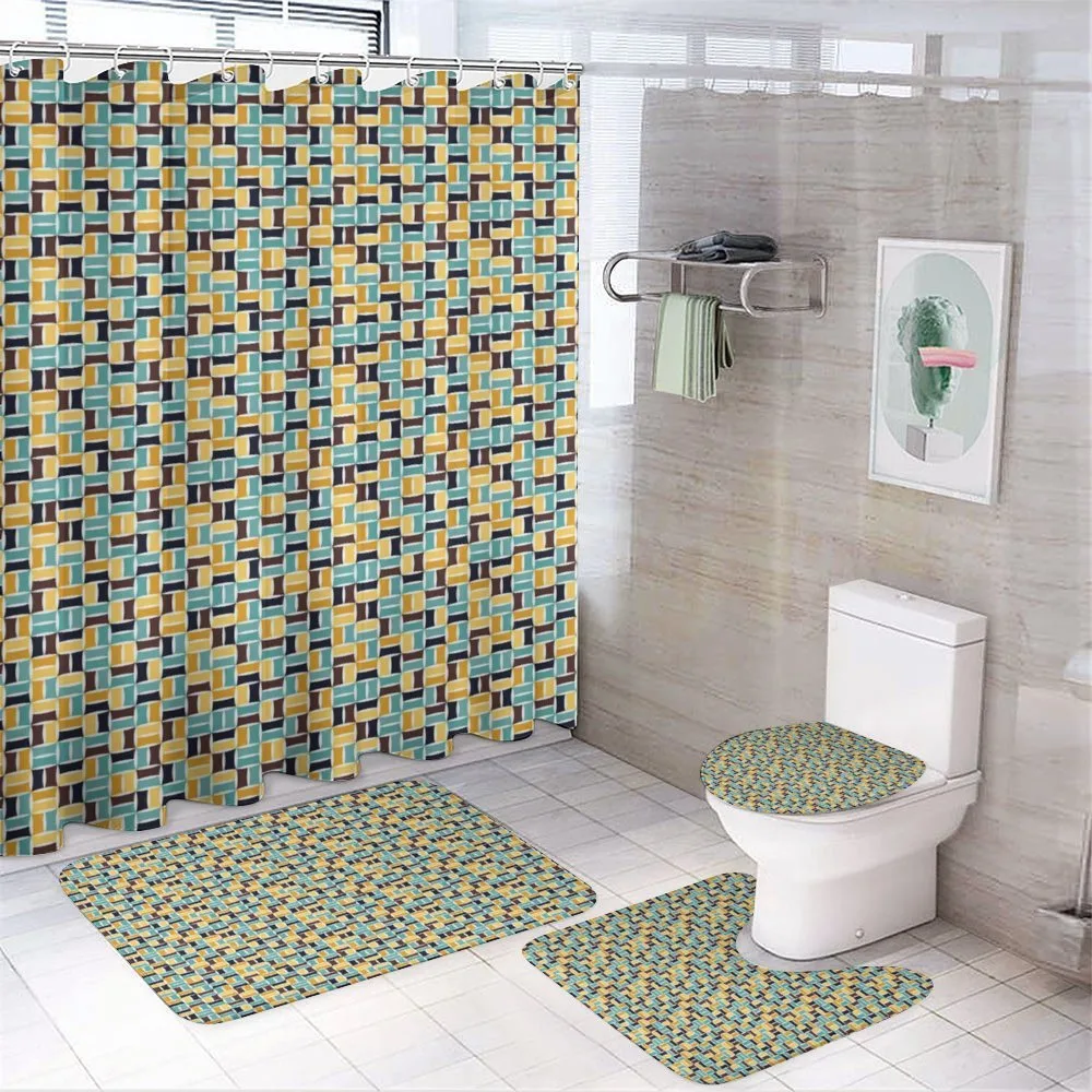 Retro Geometrical Fashion — 4-Piece Bathroom Set preview