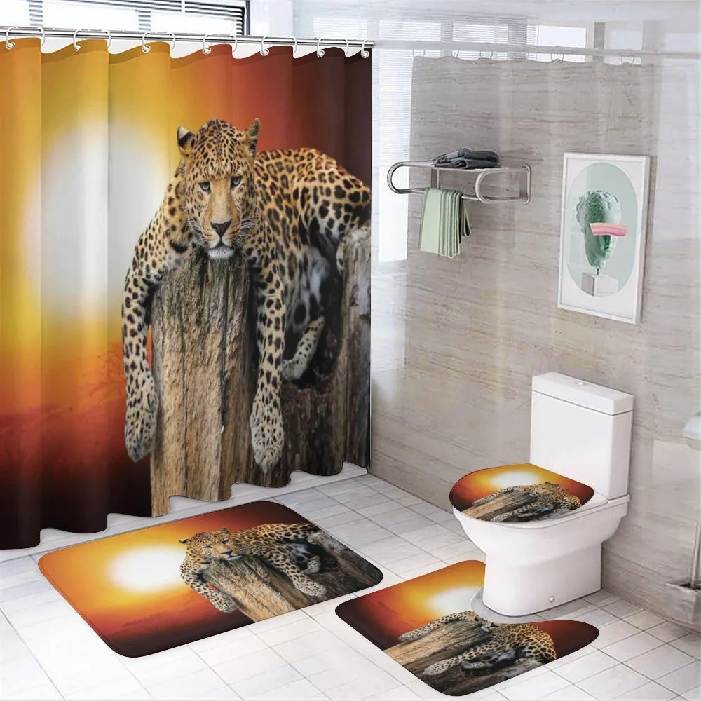 Safari Leopard on Tree — 4-Piece Bathroom Set preview