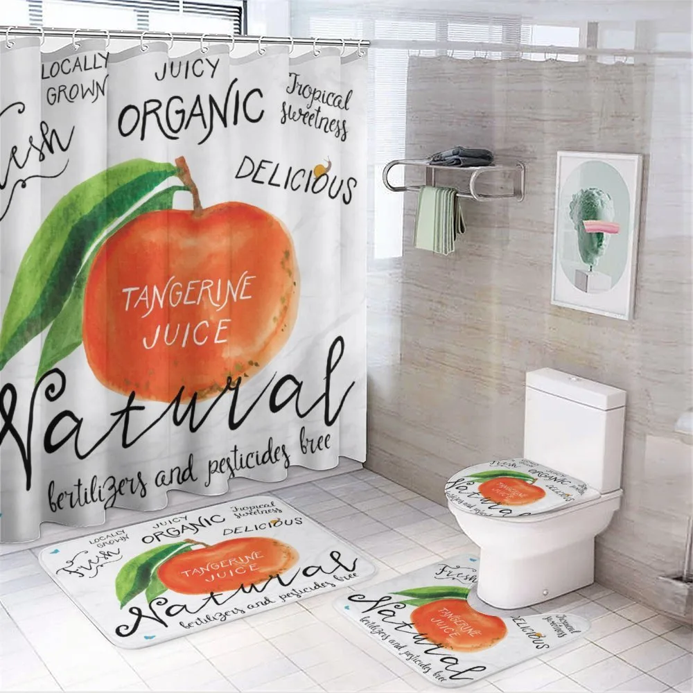 Watercolor Citrus Fruit — 4-Piece Bathroom Set preview