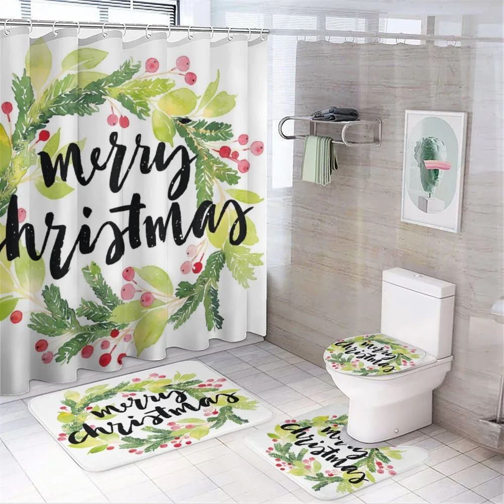 Watercolor Wreath — 4-Piece Bathroom Set preview