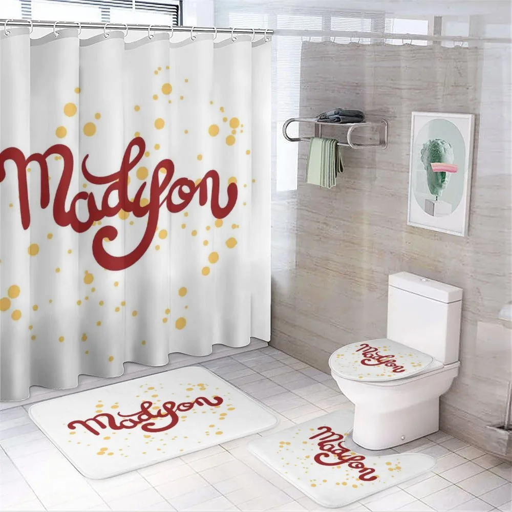 Cursive Alphabet Design — 4-Piece Bathroom Set preview