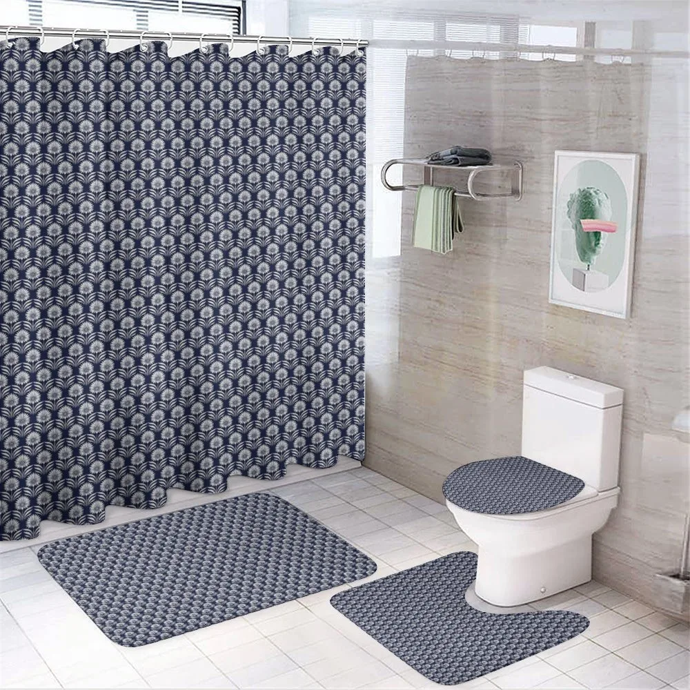 Folkloric Floral Monochrome — 4-Piece Bathroom Set preview
