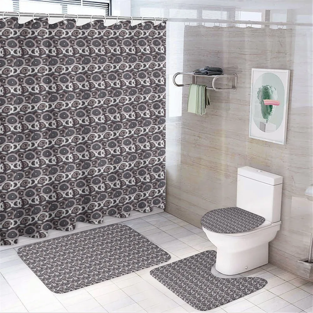 Hatched Overlaying Circles — 4-Piece Bathroom Set preview