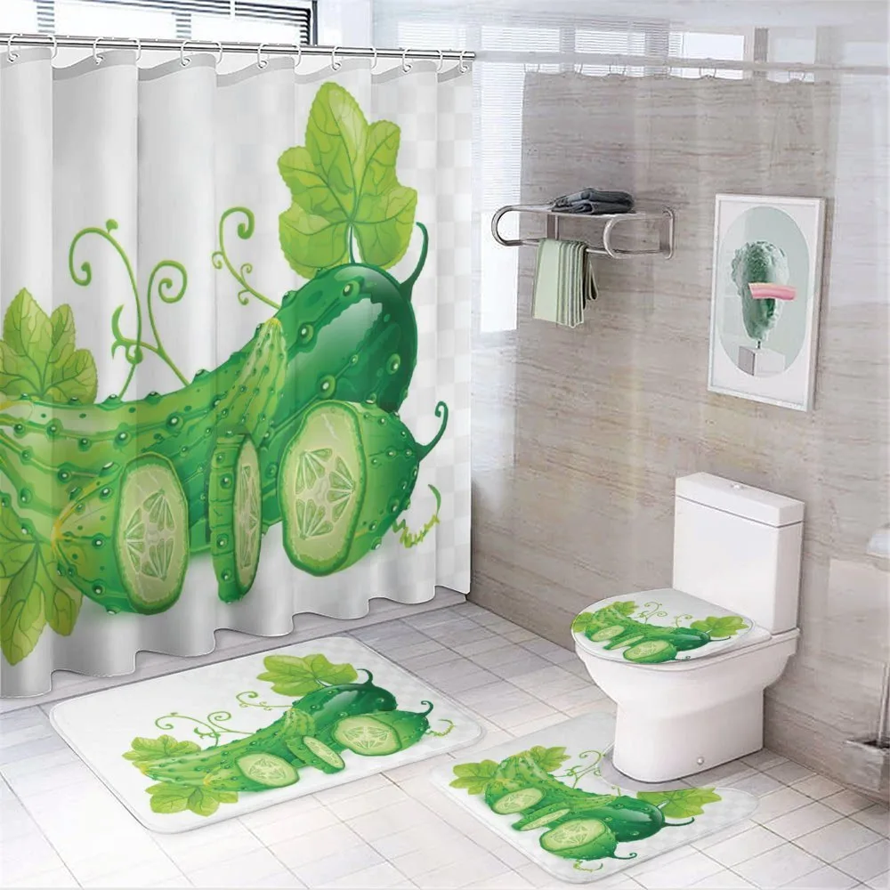 Juicy Cucumber Graphic — 4-Piece Bathroom Set preview