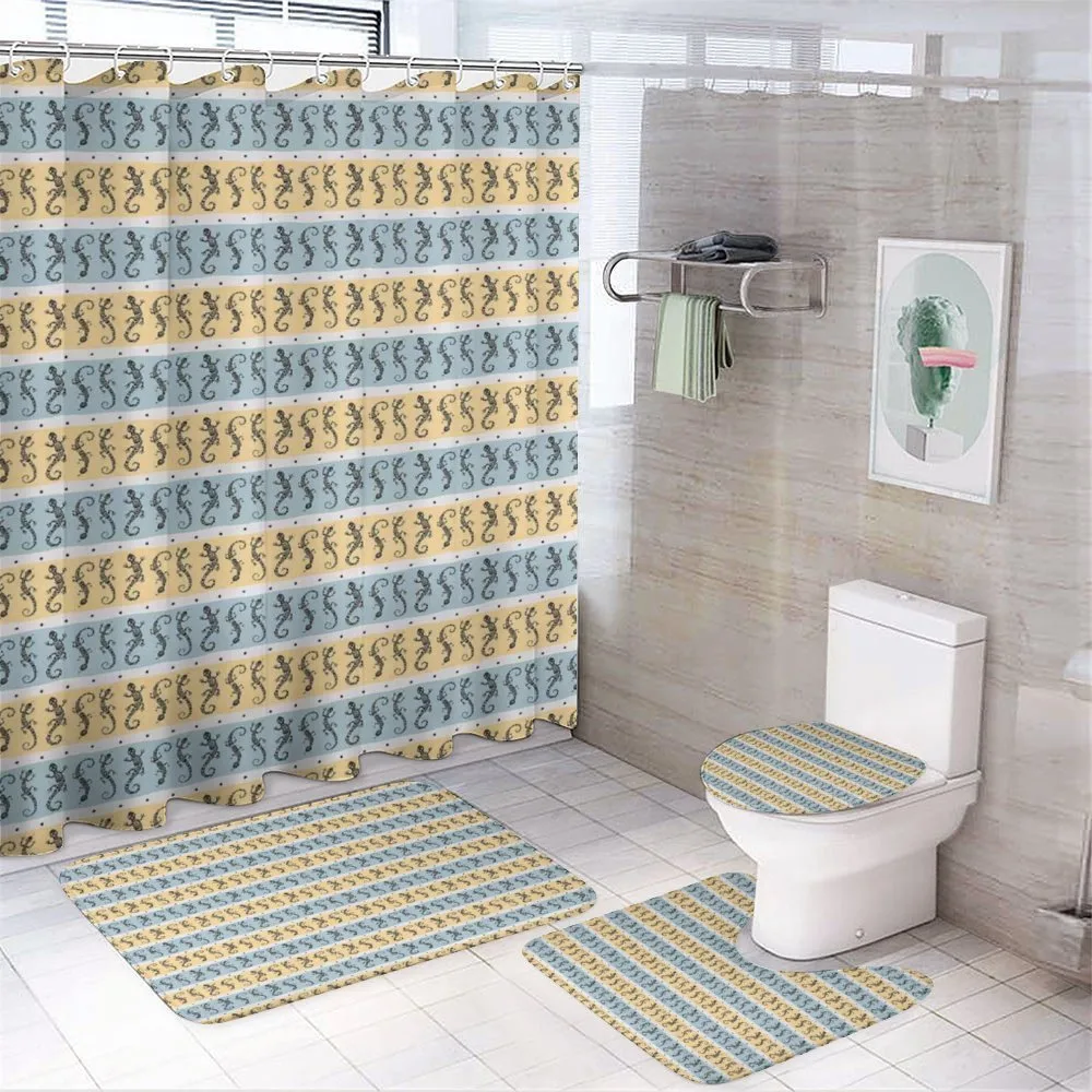 Lizards with Swirls Dots — 4-Piece Bathroom Set preview