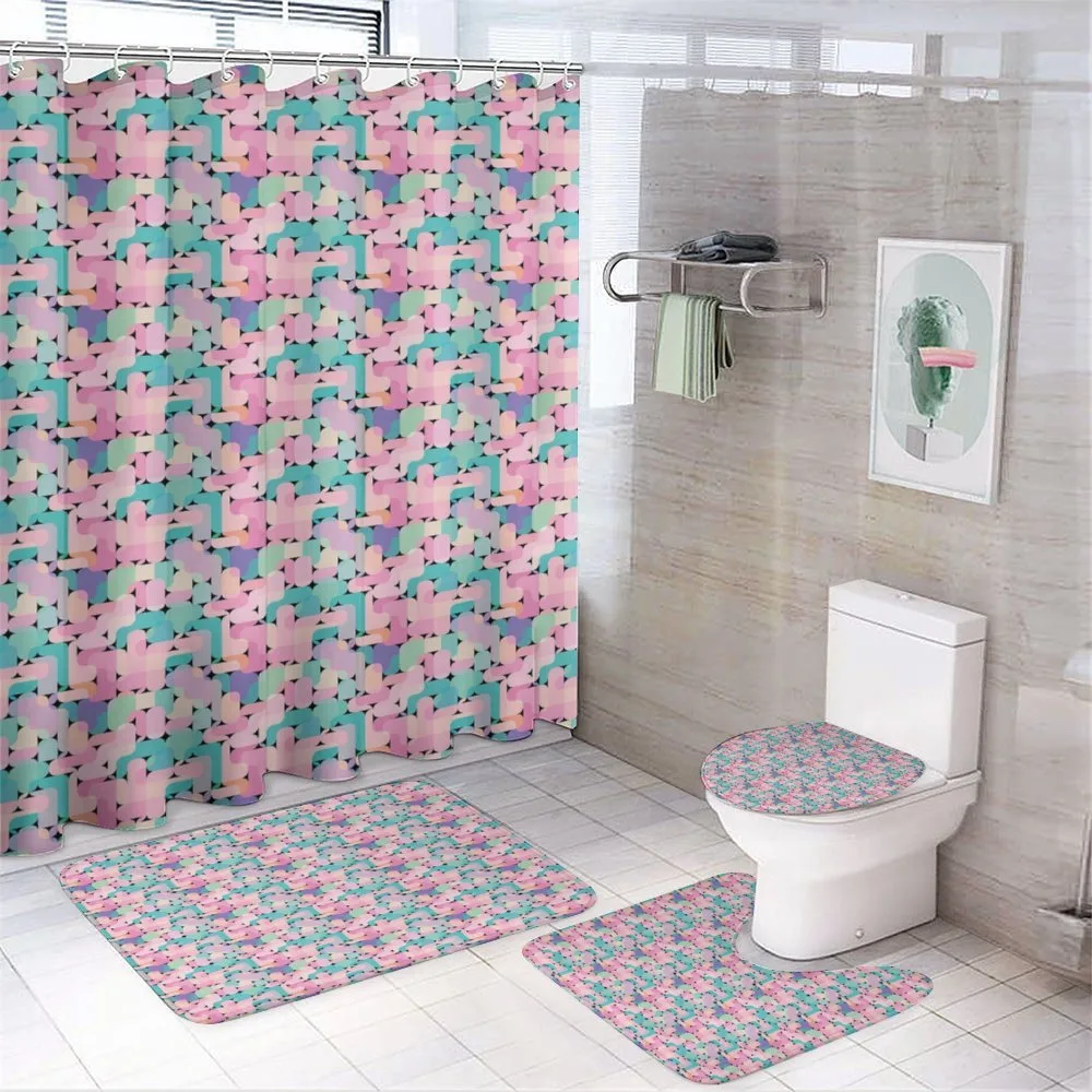 Modern Complex Polygons — 4-Piece Bathroom Set preview