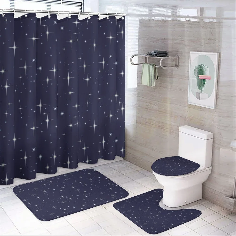 Night Skyline with Stars — 4-Piece Bathroom Set preview