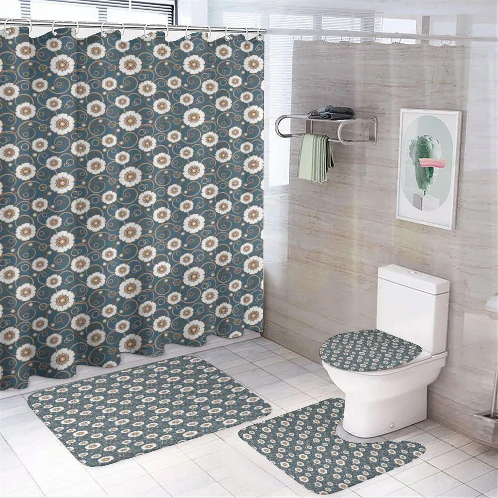 Pattern of Daisies — 4-Piece Bathroom Set preview