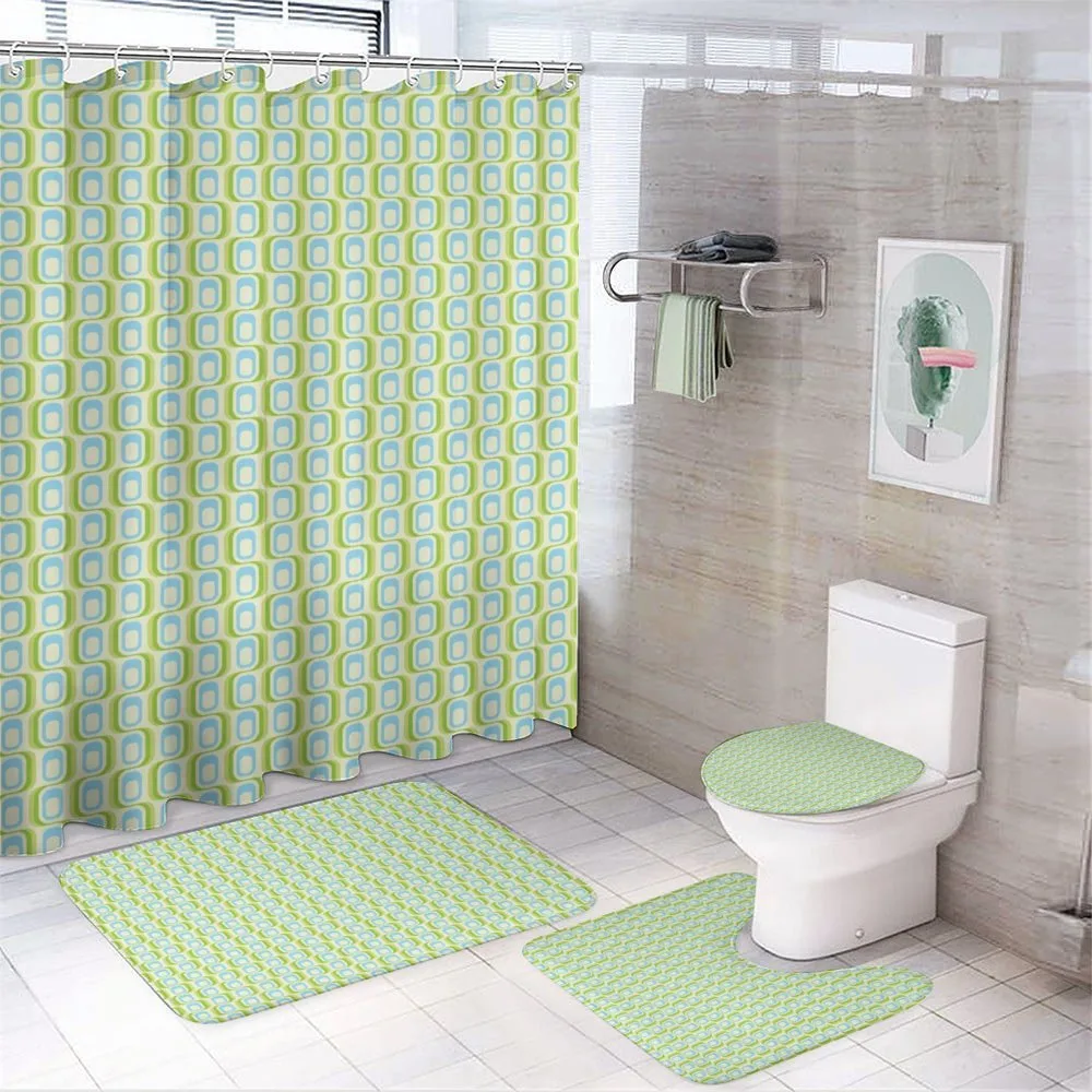 Retro Art Abstract Motif — 4-Piece Bathroom Set preview