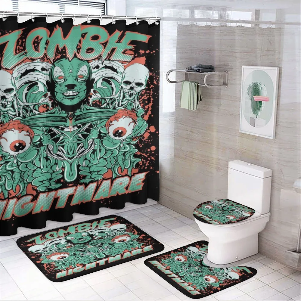 Retro Skulls Ghost — 4-Piece Bathroom Set preview