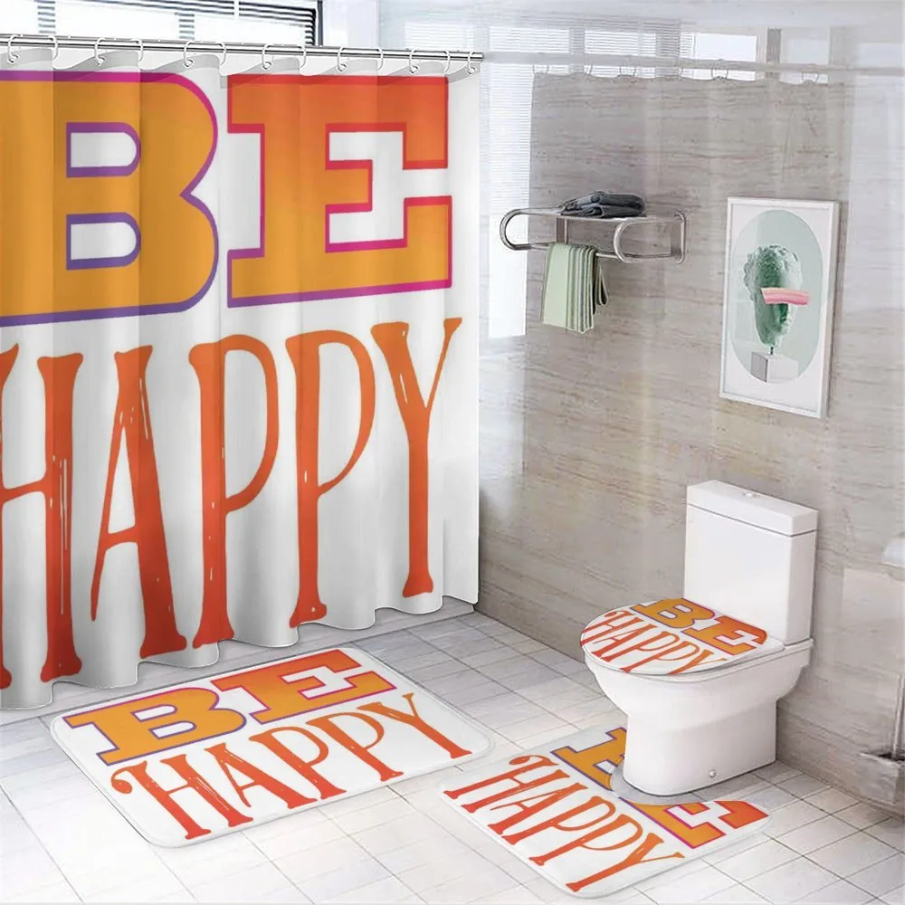 Sketchy Style Text Words — 4-Piece Bathroom Set preview