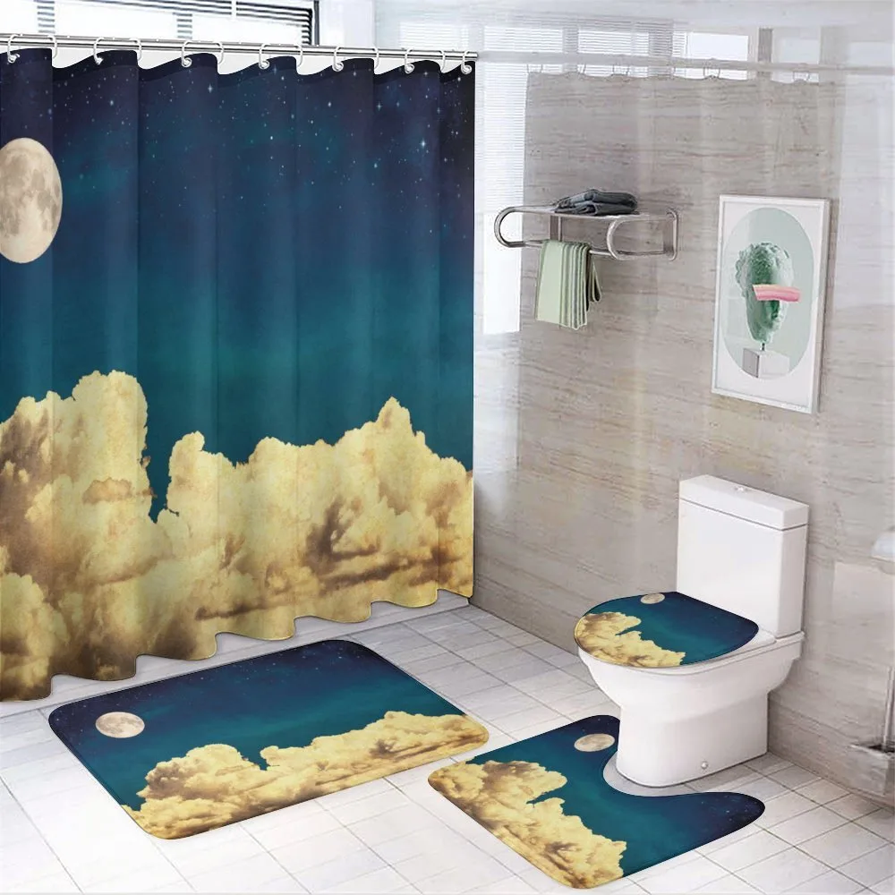 Stars Full Moon Cloud — 4-Piece Bathroom Set preview