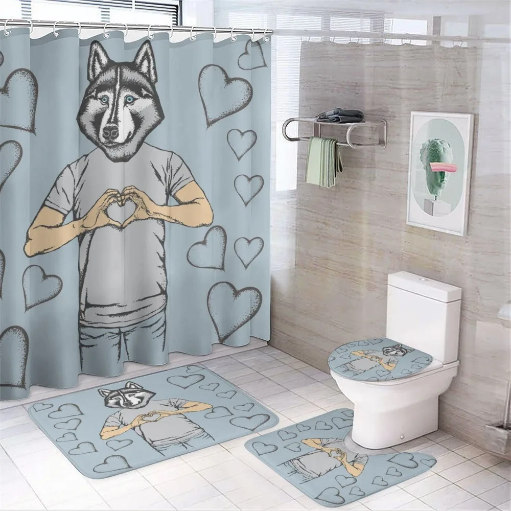 Dog Hearts Romantic — 4-Piece Bathroom Set preview