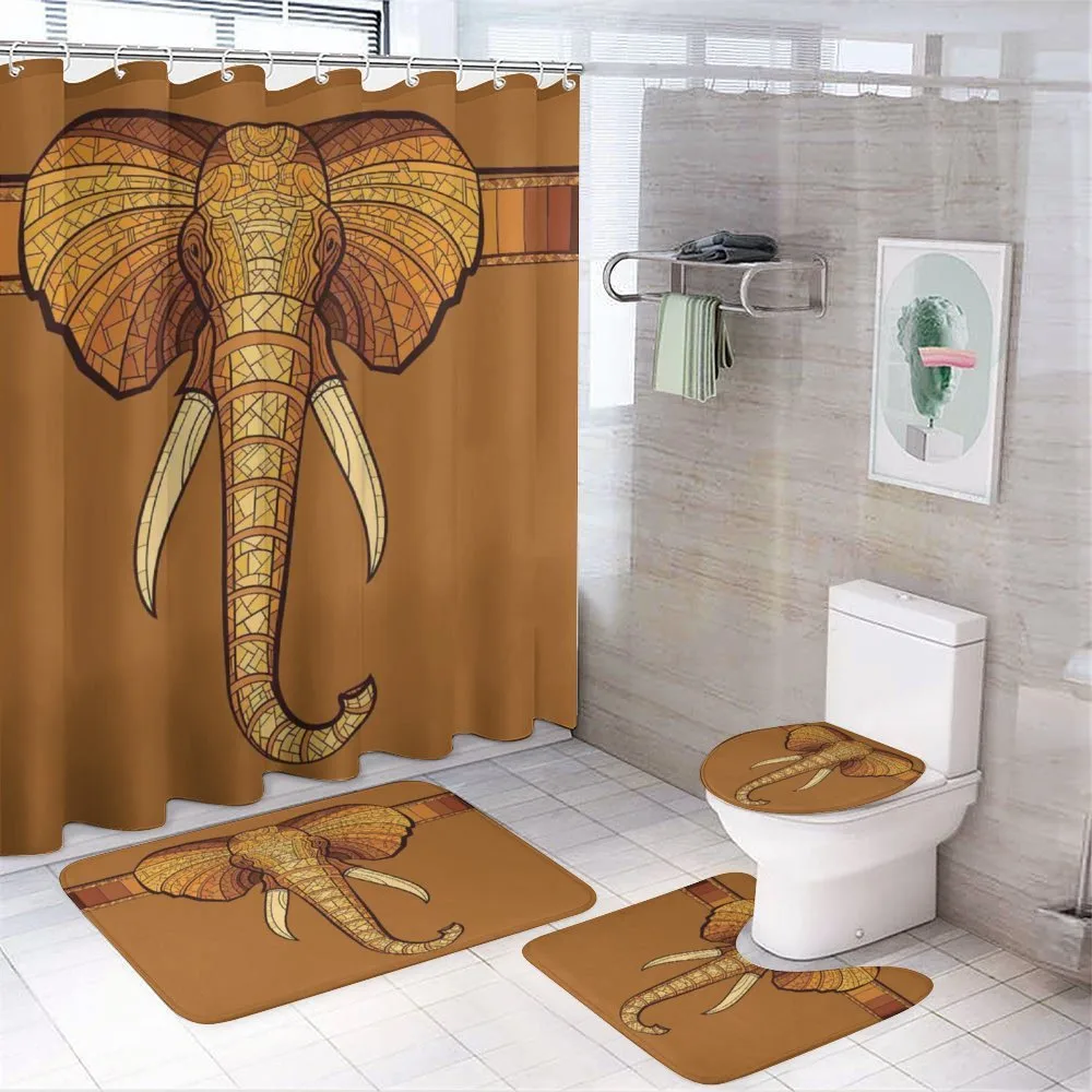 Ethnic Animal Ornament — 4-Piece Bathroom Set preview