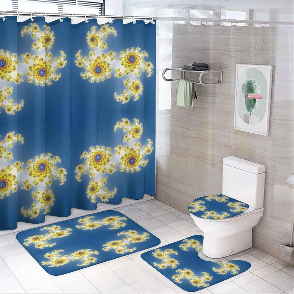 Floral Psychedelic Art — 4-Piece Bathroom Set preview