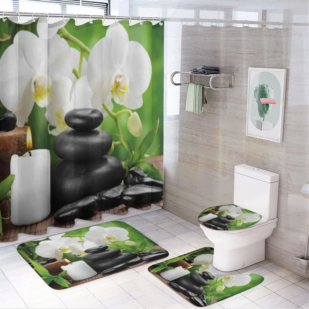 Orchids Stones Nature — 4-Piece Bathroom Set preview