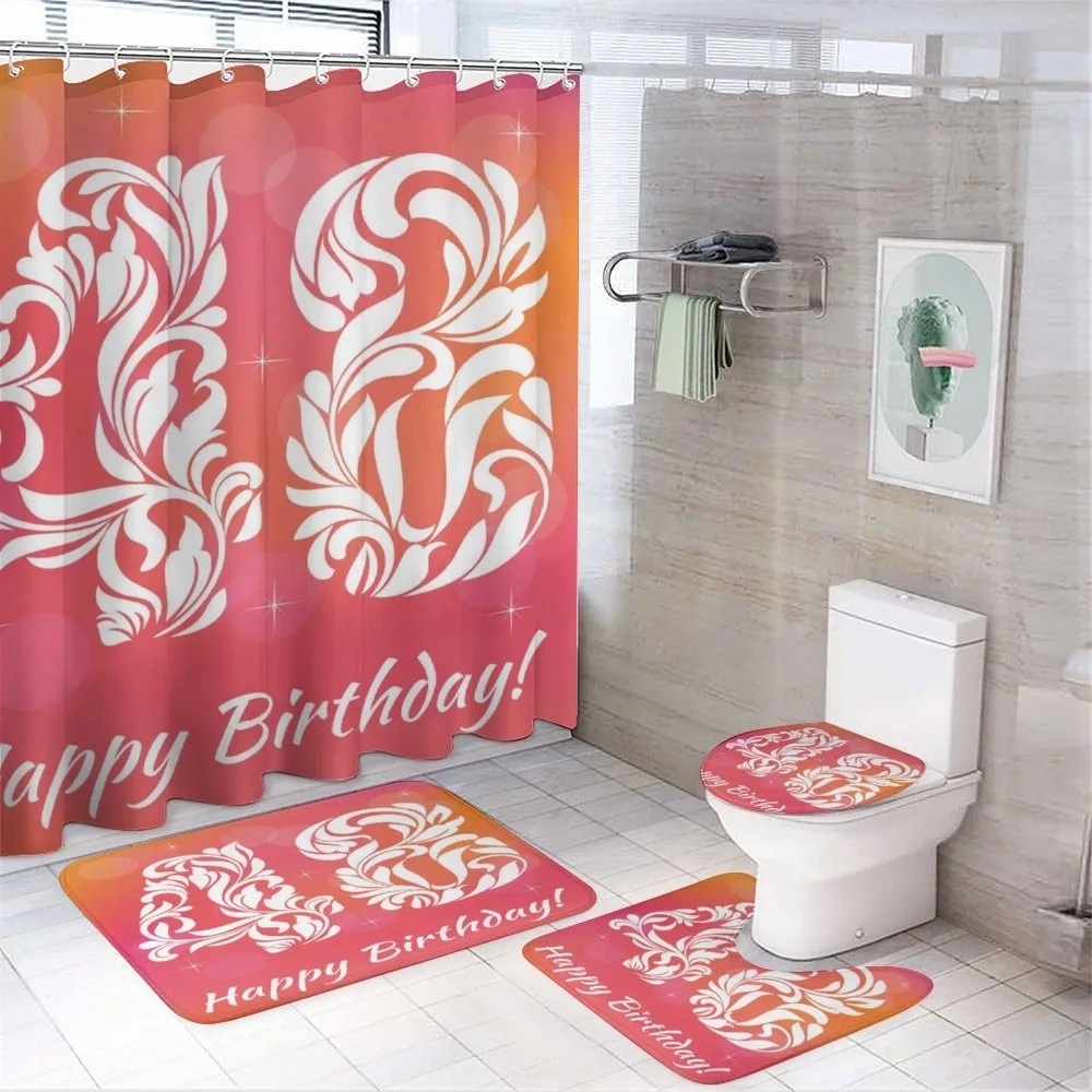 Retro Swirl Numbers — 4-Piece Bathroom Set preview